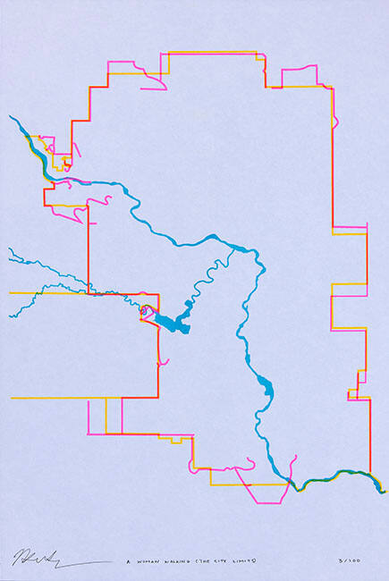 A WOMAN WALKING (THE CITY LIMITS), MAP