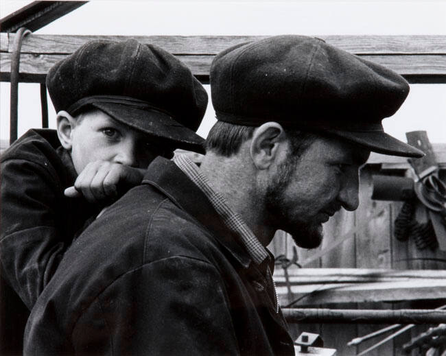 HUTTERITE FATHER AND SON, RISING SUN COLONY