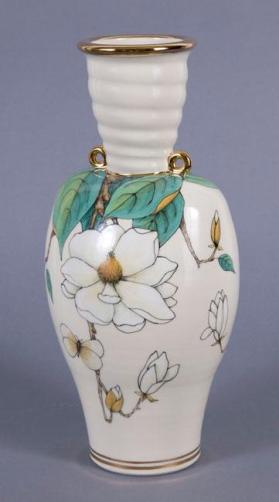 VASE WITH MAGNOLIAS AND BUTTERFLIES