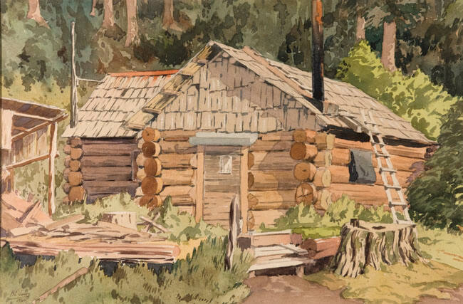 PIONEER SQUATTER'S CABIN NEAR PRINCE RUPERT, B.C.