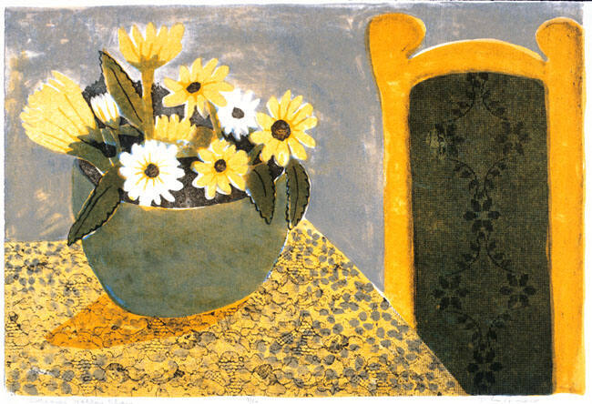 DAISIES, YELLOW CHAIR