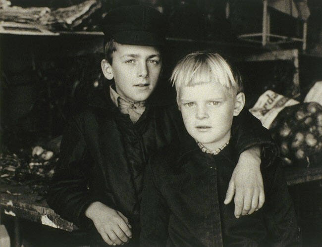 HUTTERITE BOYS, CAMROSE COLONY, ALBERTA