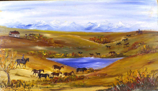 Untitled (Cowboys Rounding Up Horses)