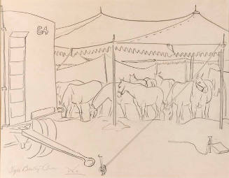 White Circus Horses No. 2, Clyde Beatty Circus
